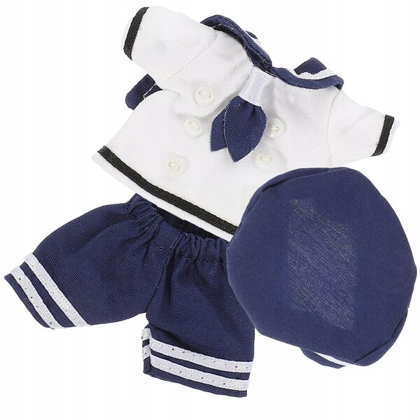 Komplettes Marine-Kleidungsset für Puppen aus blauem Stoff, inklusive Zubehör
