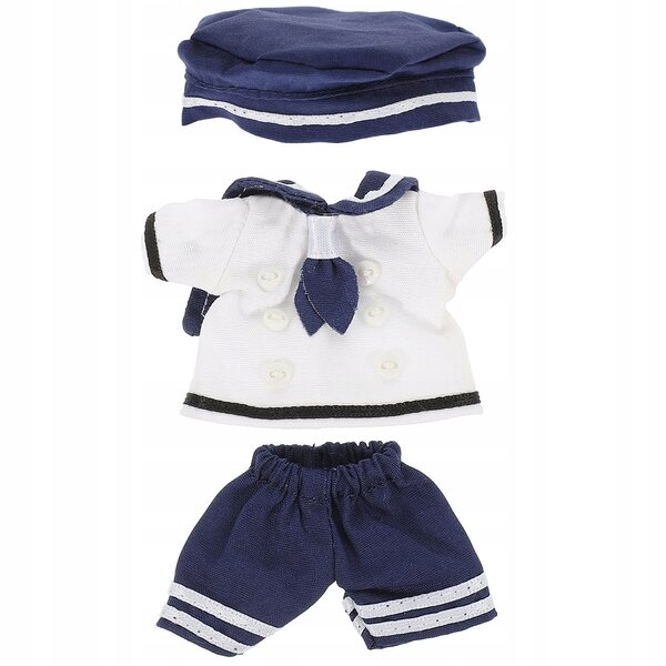 Komplettes Marine-Kleidungsset für Puppen aus blauem Stoff, inklusive Zubehör