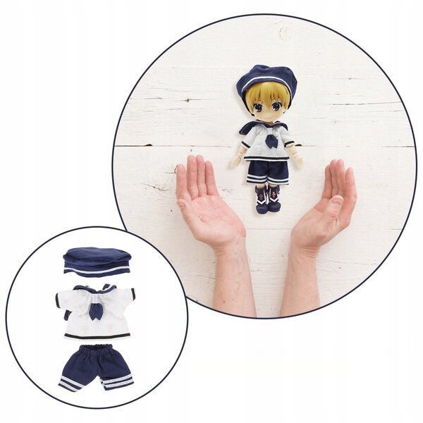 Komplettes Marine-Kleidungsset für Puppen aus blauem Stoff, inklusive Zubehör