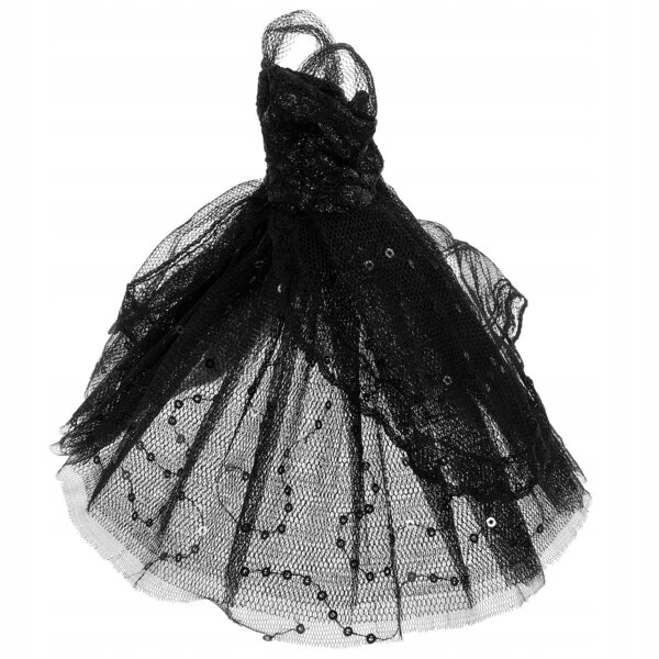 Elegantes schwarzes Tutu-Kleid für Puppen, perfekt für besondere Anlässe und zum Spielen