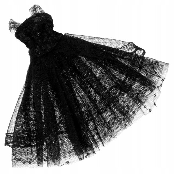 Elegantes schwarzes Tutu-Kleid für Puppen, perfekt für besondere Anlässe und zum Spielen