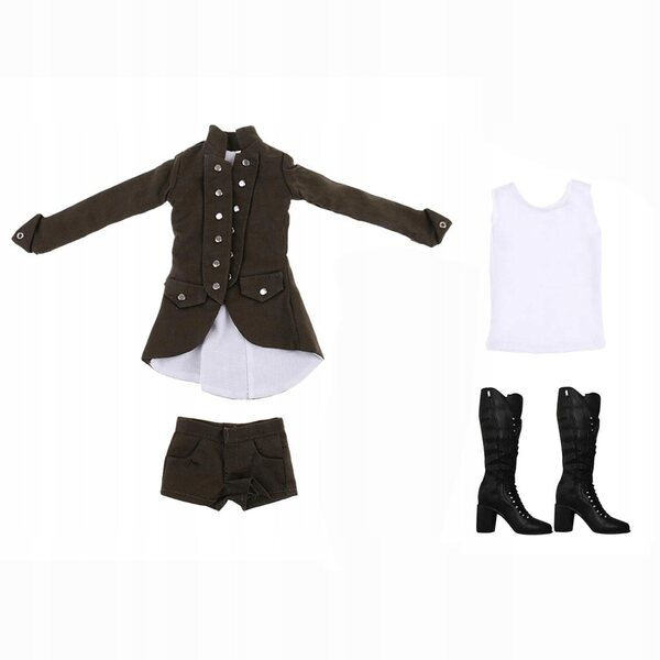 Mini set di abiti gotici in scala 1/6 per action figure femminili da 30 cm