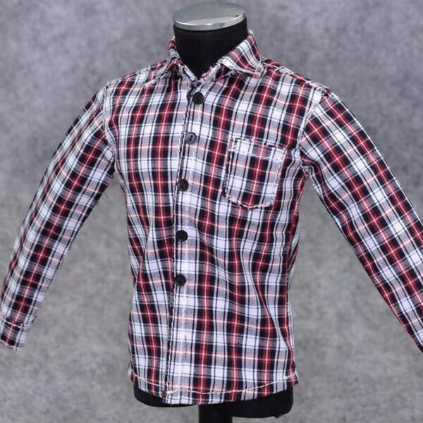 1/6 Bekleidungsset für 12" Figur mit kariertem Hemd und Blue Jeans