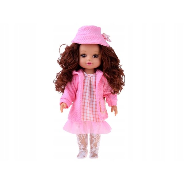 Rosafarbenes Kleidungsset für 36–40 cm große Puppen mit Kleid, Mantel und Hut