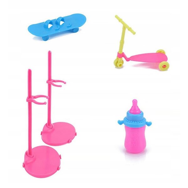 Buntes Set aus Kleidung, Accessoires und Schuhen für universelle Barbie-Puppen