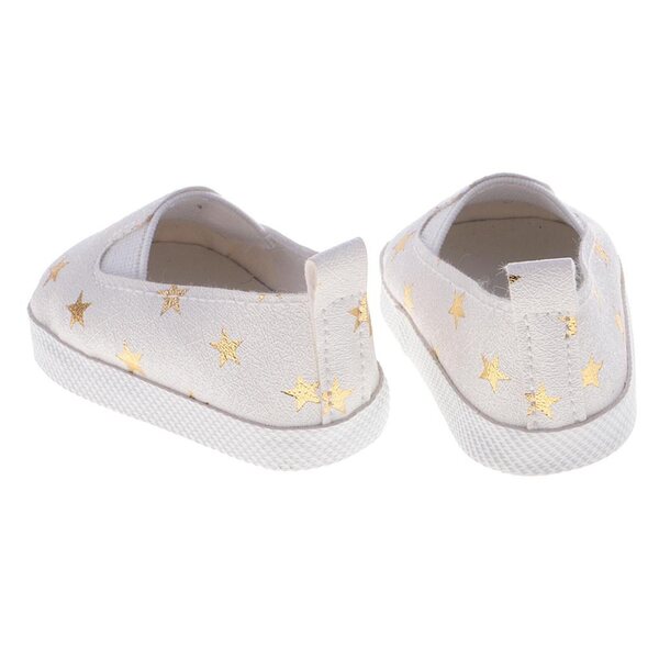 Freizeitschuhe aus PU-Leder mit goldenem Sternenmuster für 18-Zoll-Puppen