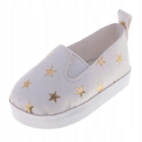 Freizeitschuhe aus PU-Leder mit goldenem Sternenmuster für 18-Zoll-Puppen