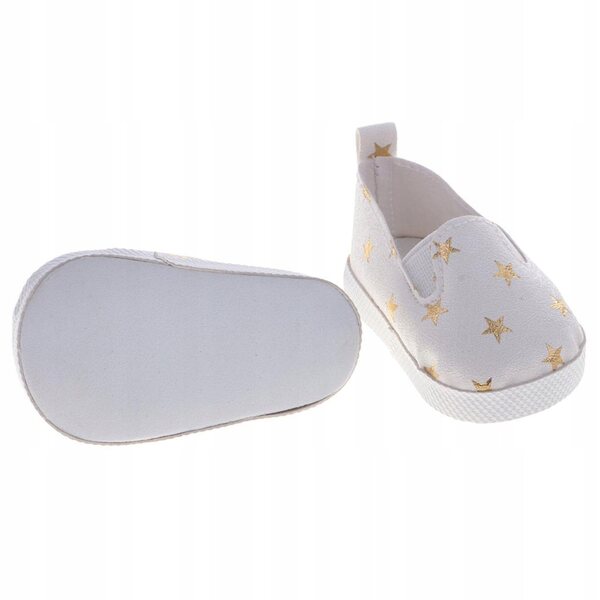 Freizeitschuhe aus PU-Leder mit goldenem Sternenmuster für 18-Zoll-Puppen
