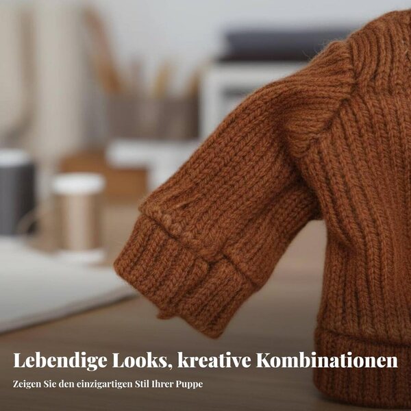 Cardigan in maglia Qianly multicolore per bambole 1/12 OB11 morbido e facile da vestire