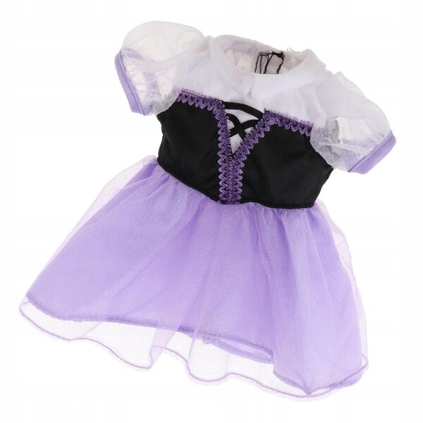 Chiffonkleid für 25 cm große Puppen mit Peter-Pan-Kragen, handgefertigt