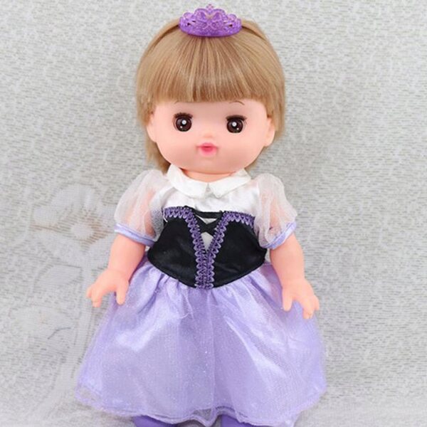 Chiffonkleid für 25 cm große Puppen mit Peter-Pan-Kragen, handgefertigt