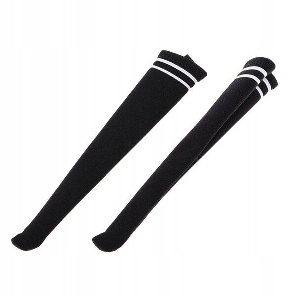 Gambaletto per bambole 1:6 altezza 10 cm, nero e bianco