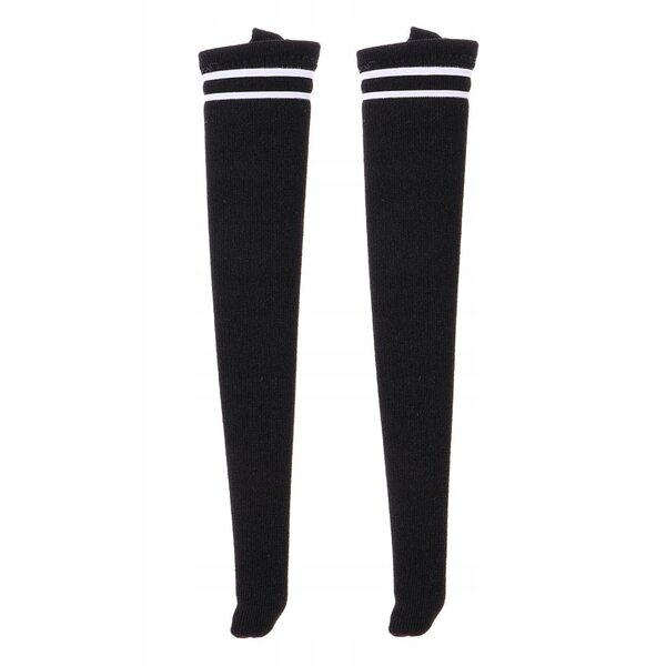 Gambaletto per bambole 1:6 altezza 10 cm, nero e bianco