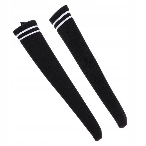 Gambaletto per bambole 1:6 altezza 10 cm, nero e bianco