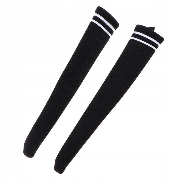 Gambaletto per bambole 1:6 altezza 10 cm, nero e bianco