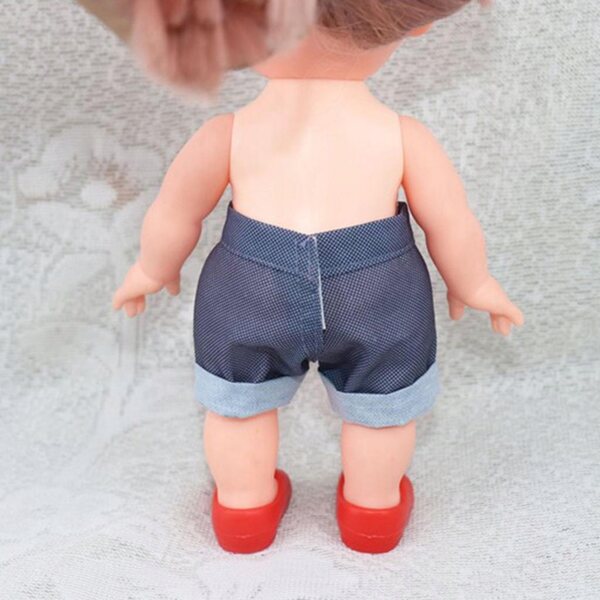 Pantaloncini corti con polsini per una bambola di 25 cm, blu scuro