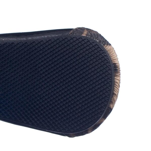 Flache schwarze Ballerinas mit Leopardenmuster für 18-Zoll-Puppen
