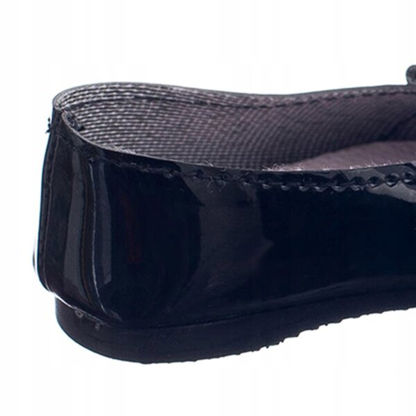 Flache schwarze Ballerinas mit Leopardenmuster für 18-Zoll-Puppen