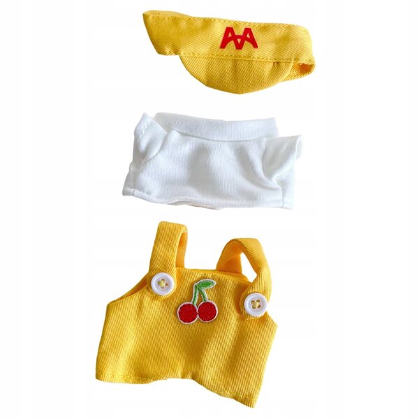 Plüschkleidung für 15–17 cm große Puppen – weiches und stilvolles gelbes Kleidungsset