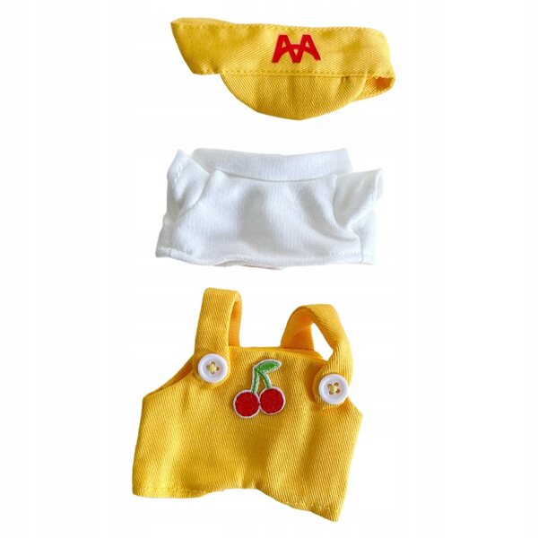 Plüschkleidung für 15–17 cm große Puppen – weiches und stilvolles gelbes Kleidungsset