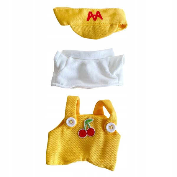 Plüschkleidung für 15–17 cm große Puppen – weiches und stilvolles gelbes Kleidungsset