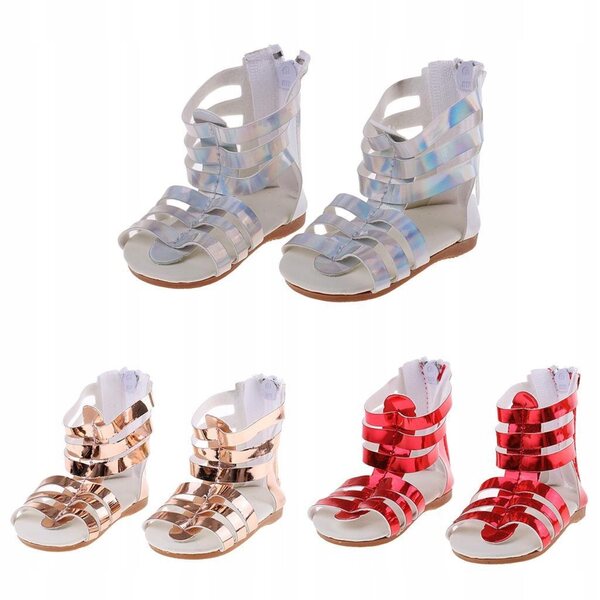 Sandaletti in pelle PU per bambole da 18 pollici, accessori moda bambini