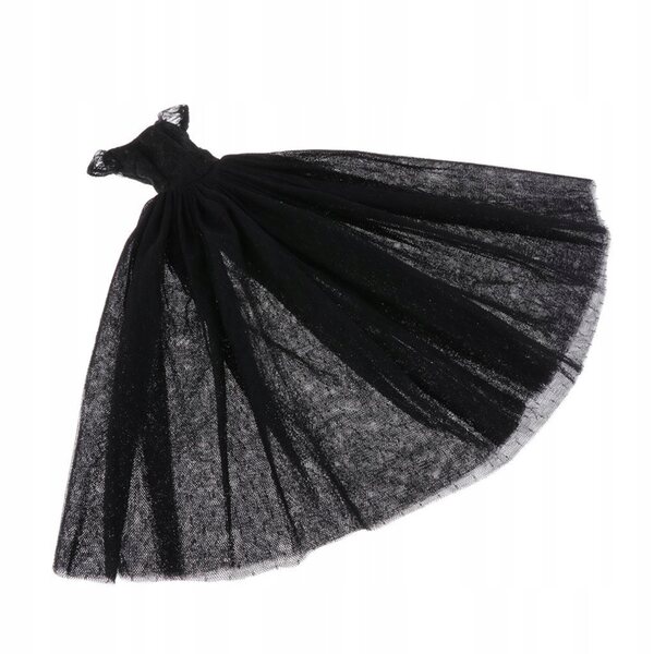 Elegantes Hochzeitskleid für 1/4 BJD-Puppe in Schwarz, Rosa und Weiß, 43 cm