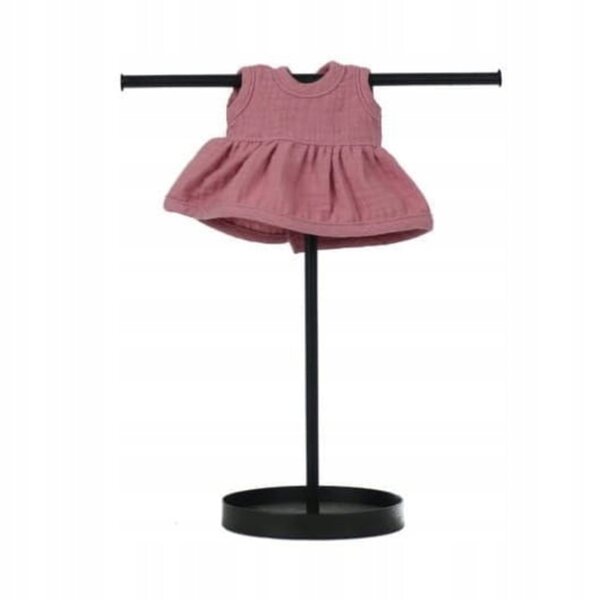 Musselinkleid für Miniland Foxglove 21 cm Puppe – handgenäht, rosa