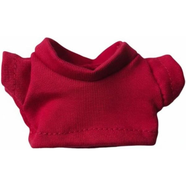 Maglietta Maniche Corte Bambola Rossa in Tessuto Morbido per Bambole 13 cm