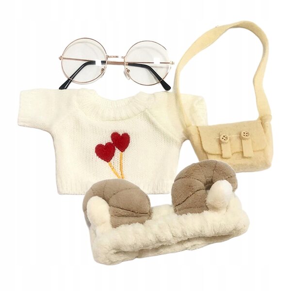 Morbidi vestiti e accessori per bambole peluche 25-30 cm bianchi