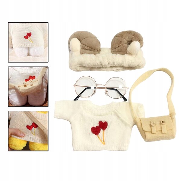 Morbidi vestiti e accessori per bambole peluche 25-30 cm bianchi