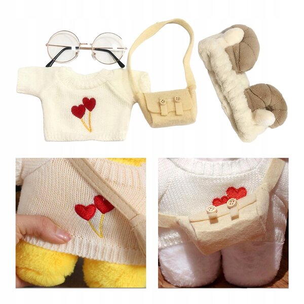 Morbidi vestiti e accessori per bambole peluche 25-30 cm bianchi