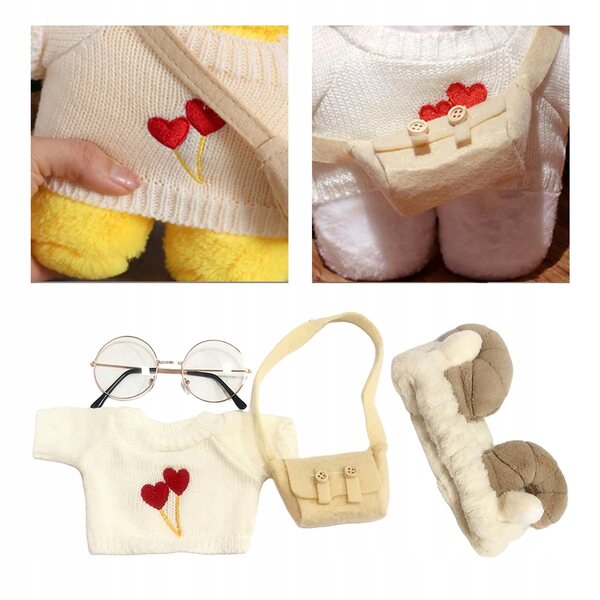 Morbidi vestiti e accessori per bambole peluche 25-30 cm bianchi
