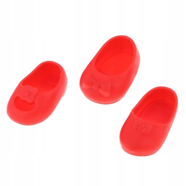 Set 3 paia sandali e pantofole per bambole 25 cm rosse, accessori moda