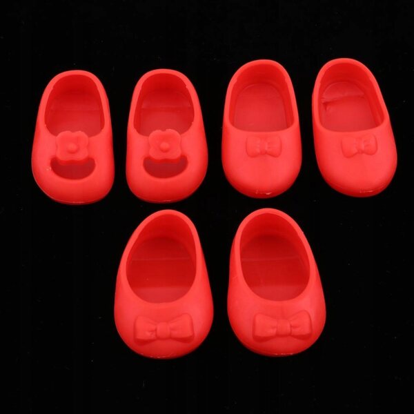 Set 3 paia sandali e pantofole per bambole 25 cm rosse, accessori moda