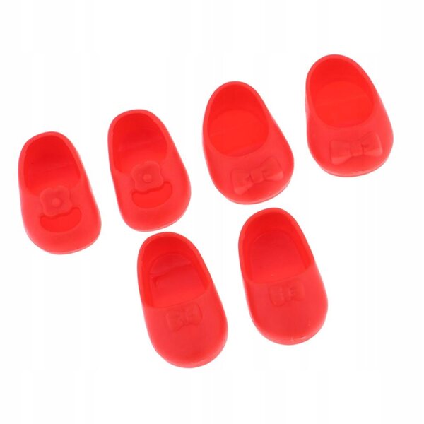 Set 3 paia sandali e pantofole per bambole 25 cm rosse, accessori moda