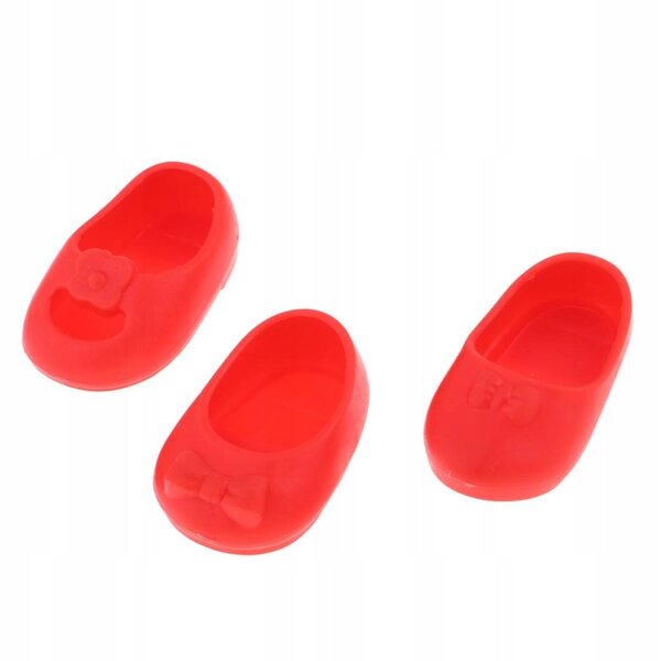 Set 3 paia sandali e pantofole per bambole 25 cm rosse, accessori moda