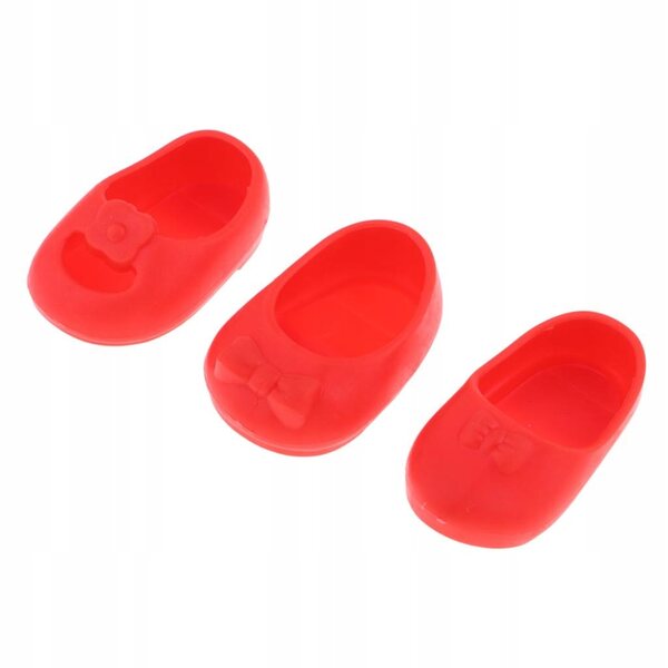 Set 3 paia sandali e pantofole per bambole 25 cm rosse, accessori moda
