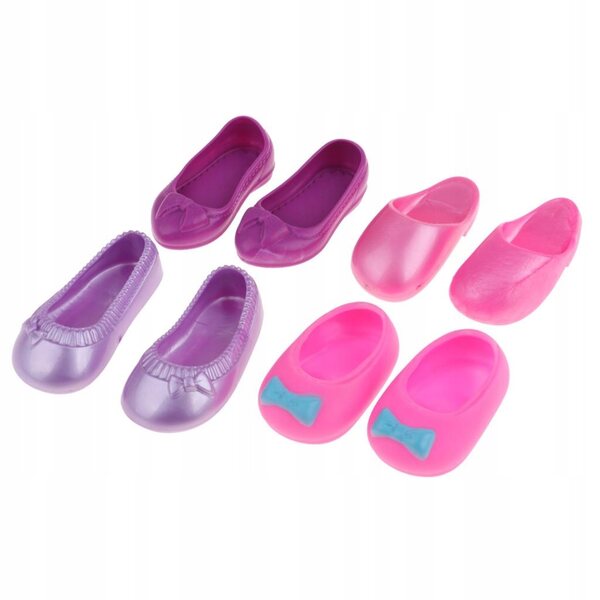 4 Paar Mellchan-Puppenschuhe, 25 cm, bunte Sandalen und Hausschuhe