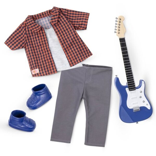 Set abbigliamento rock per bambola 46 cm con chitarra elettrica Our Generation
