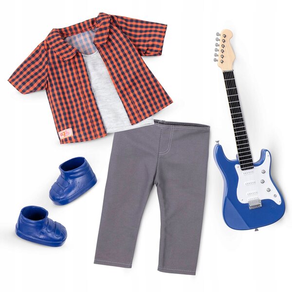 Set abbigliamento rock per bambola 46 cm con chitarra elettrica Our Generation