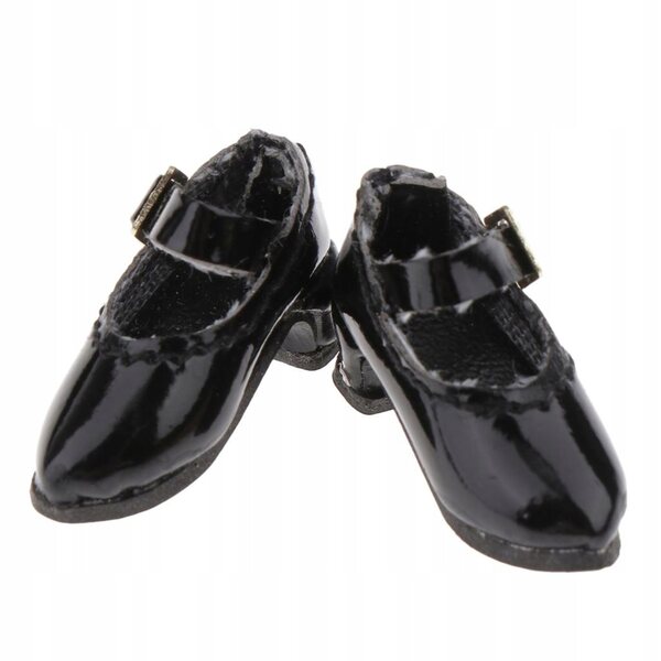 Scarpe nere con tacco alto in PU per bambole OB11 1/12 - Accessori moda