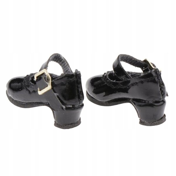 Scarpe nere con tacco alto in PU per bambole OB11 1/12 - Accessori moda