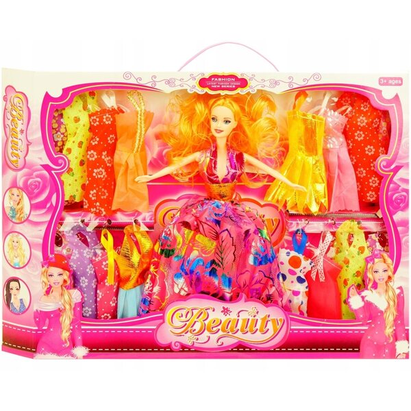 29 cm große Puppe mit 17 bunten Kleidungsstücken von Nicola Toys für Kinder ab 3 Jahren