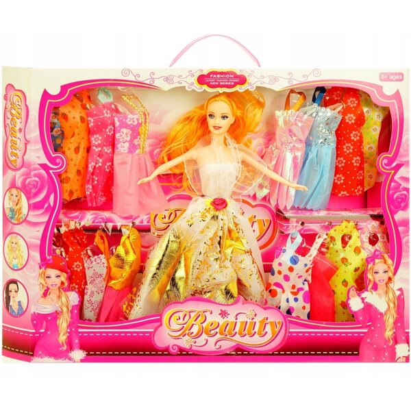 29 cm große Puppe mit 17 bunten Kleidungsstücken von Nicola Toys für Kinder ab 3 Jahren