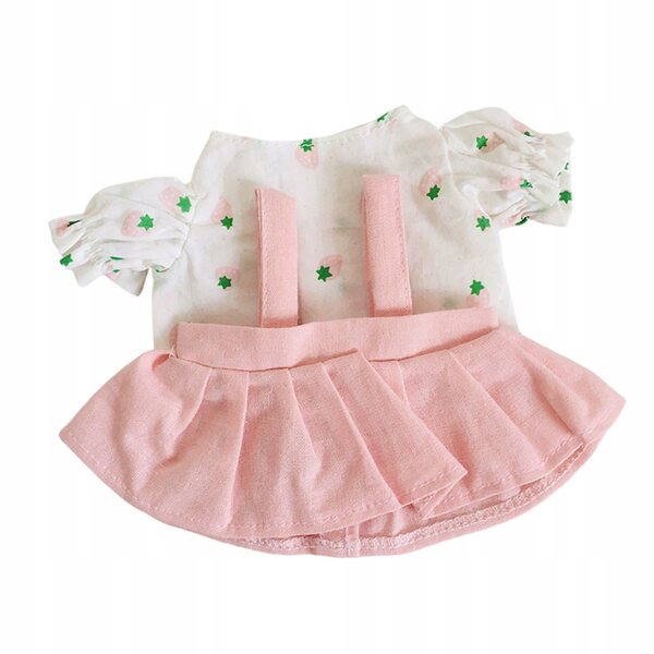 Ubranka pluszowe per bambole 20 cm con camicia e gonna rosa smontabile