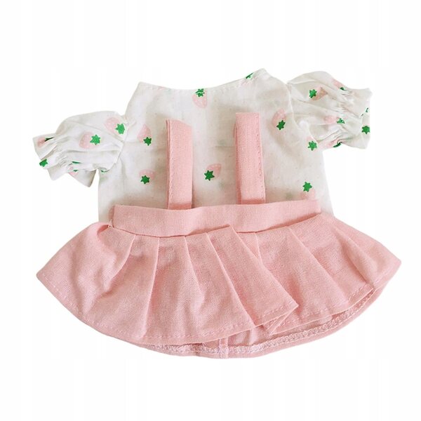 Ubranka pluszowe per bambole 20 cm con camicia e gonna rosa smontabile