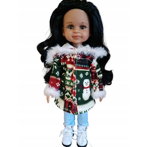 Cappotto invernale con pelliccia per bambola Paola Reina 32cm, abbigliamento invernale