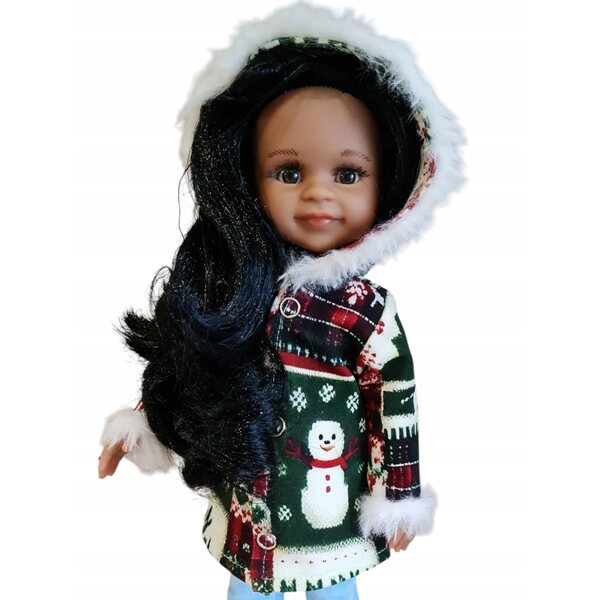 Cappotto invernale con pelliccia per bambola Paola Reina 32cm, abbigliamento invernale