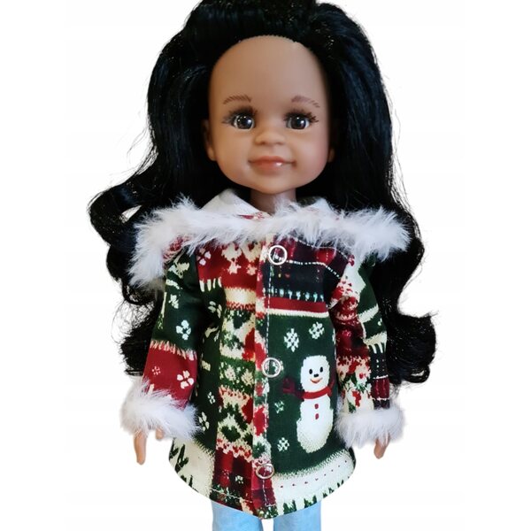 Cappotto invernale con pelliccia per bambola Paola Reina 32cm, abbigliamento invernale